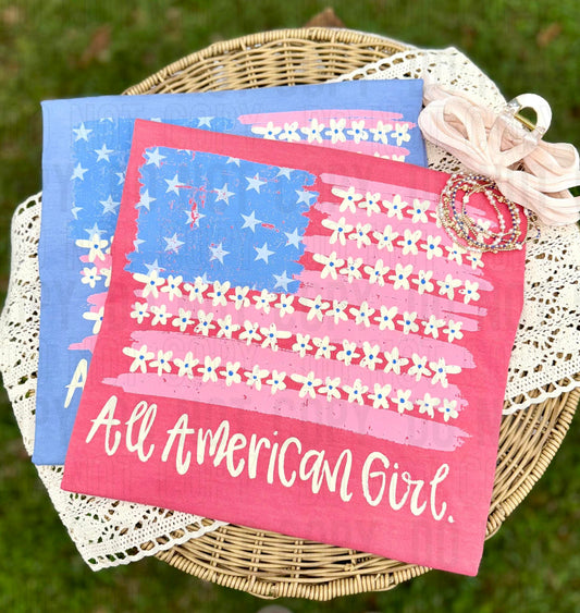 All American Girl Flag DTF Transfer