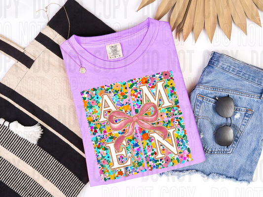 Amen Floral Patchwork DTF Transfer