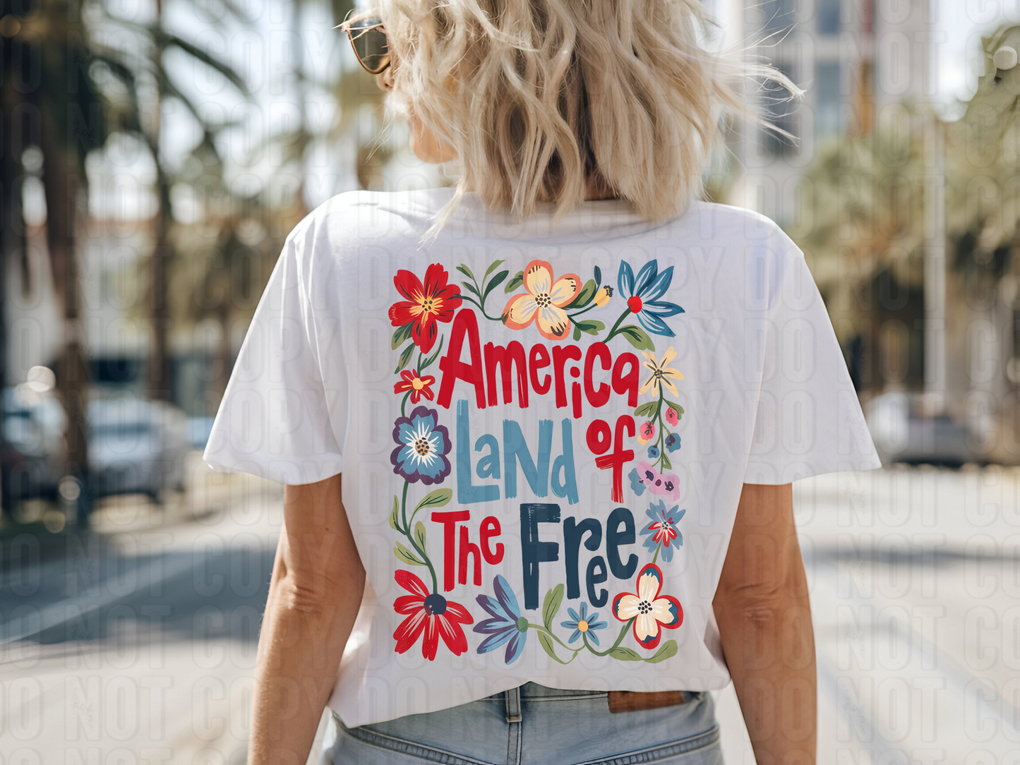 America Land Of The Free Boho DTF Transfer