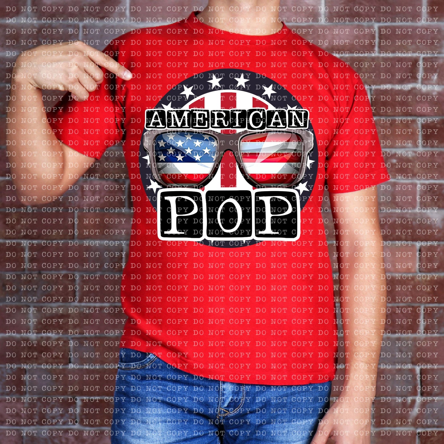 American Pop Glasses DTF Transfer