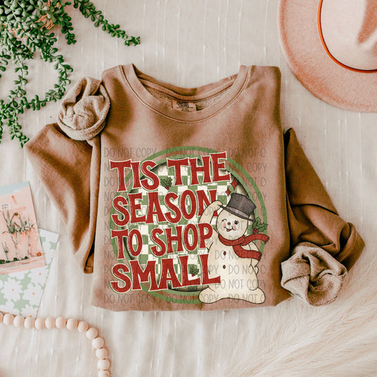 Tis The Season To Shop Small Christmas Theme DTF Transfer