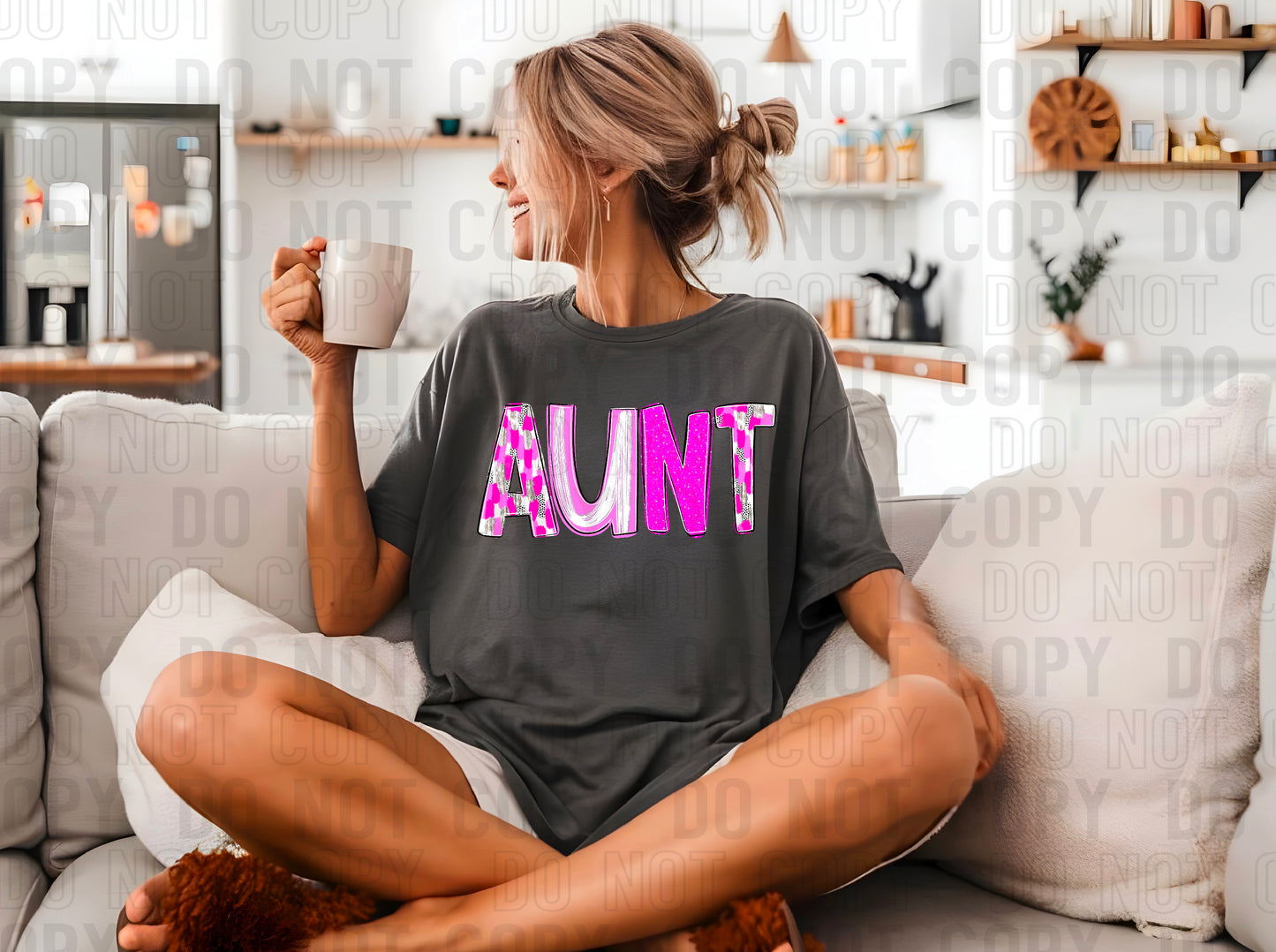 Aunt Pink Dalmatian Poppy Doodle DTF Transfer