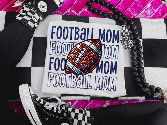 Football Mom Navy Grey DTF Transfer