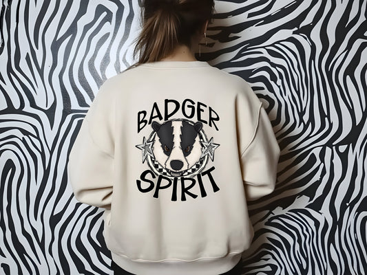 BADGER MASCOT SPIRIT  CHECKER CIRCLE SAG DTF Transfer