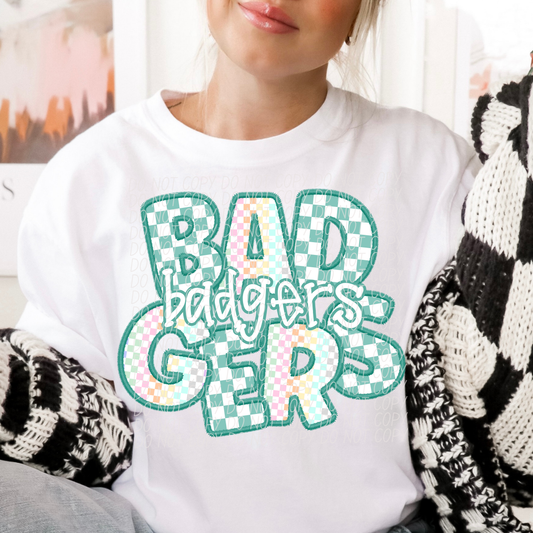 BADGERS CS Checker Mascot DTF Transfer