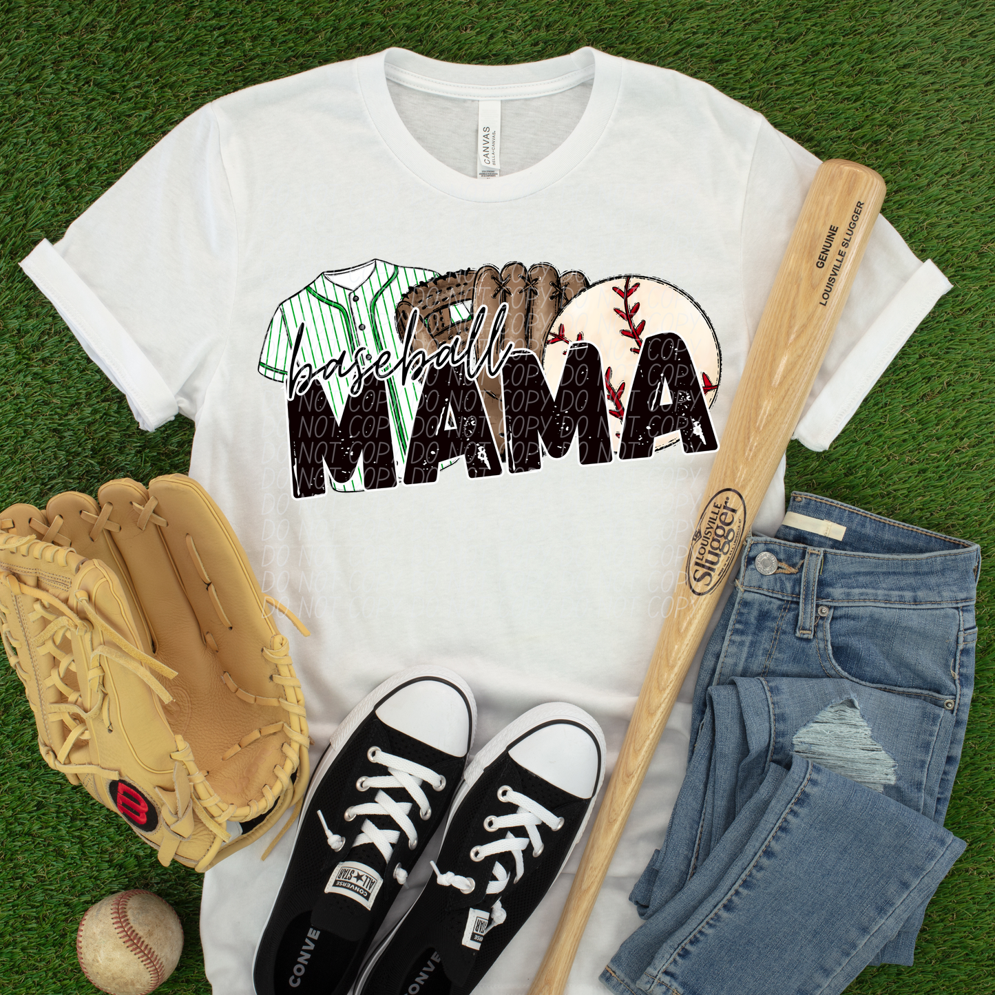 Baseball Mama Green DTF Transfer