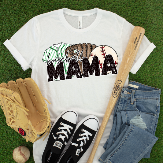 Baseball Mama Green DTF Transfer