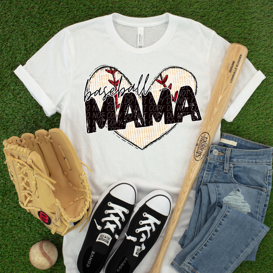 Baseball Mama Heart DTF Transfer