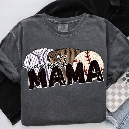 Baseball Mama Purple DTF Transfer