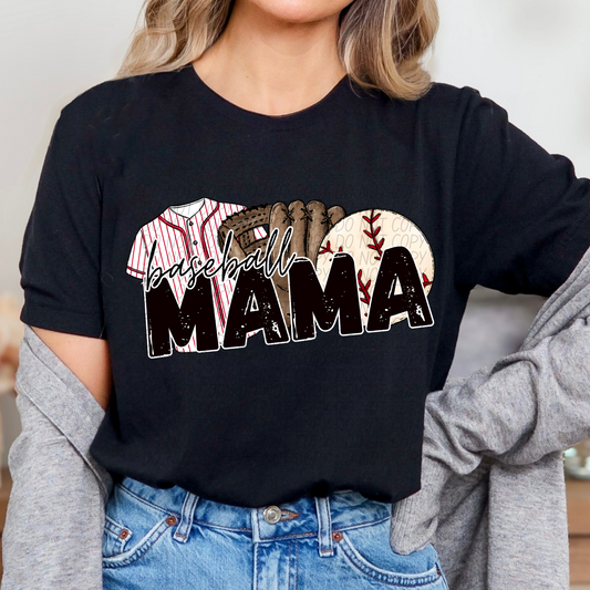 Baseball Mama Red DTF Transfer