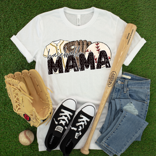 Baseball Mama Yellow DTF Transfer