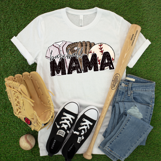 Baseball Mama Crimson DTF Transfer