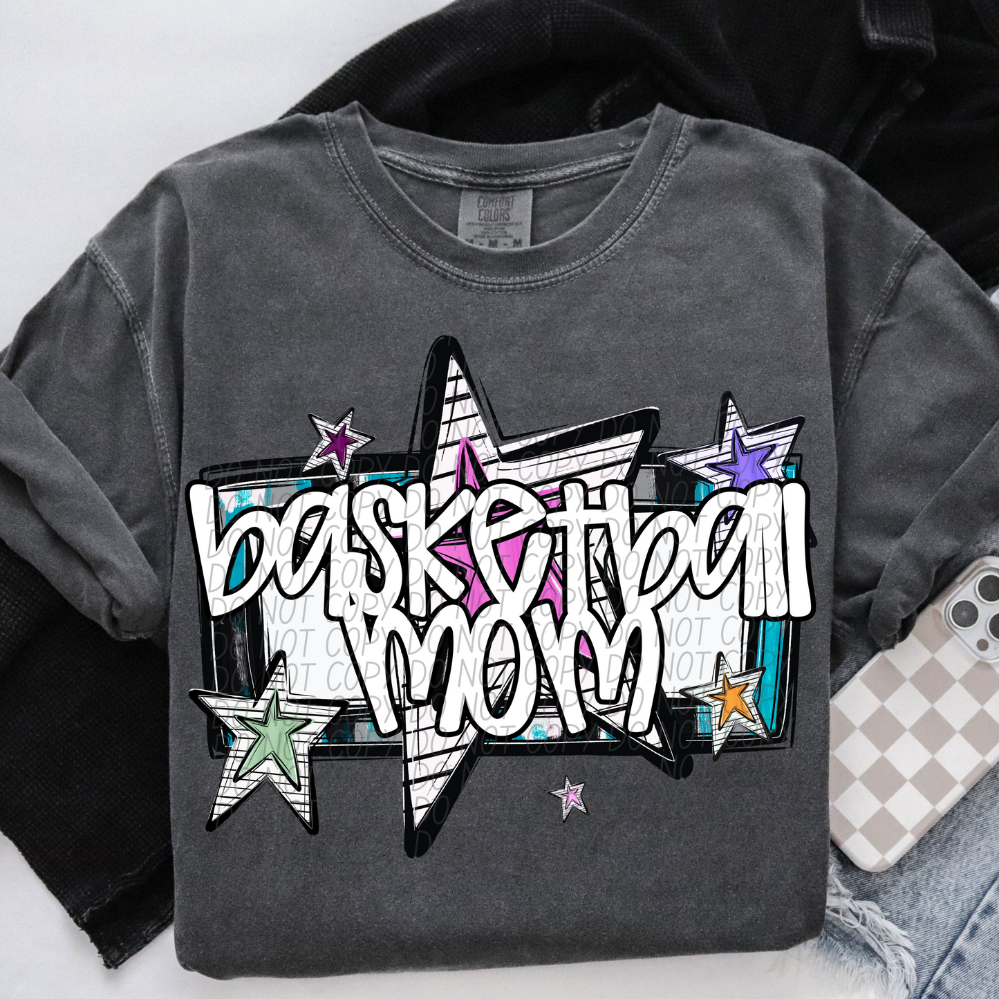 BASKETBALL MOM CS Bright Stars DTF Transfer