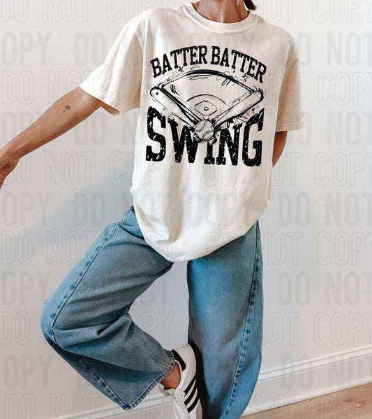 Batter Batter Swing Black Font DTF Transfer