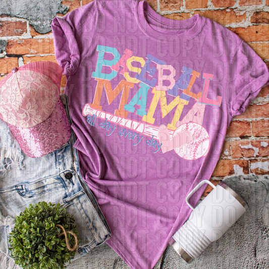 Baseball Mama All Day Every Day DTF Transfer