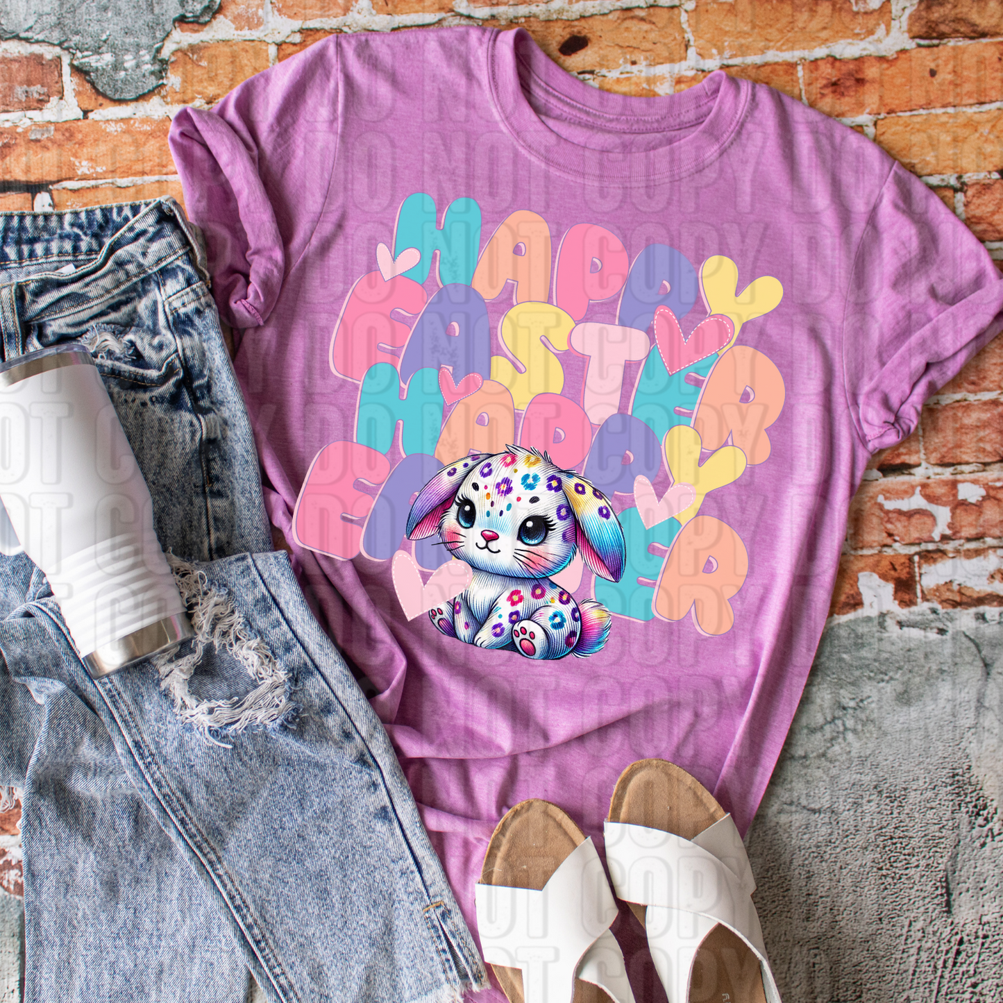 Happy Easter Doodle Colorful DTF Transfer