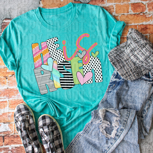 He Is Risen Easter Doodle DTF Transfer