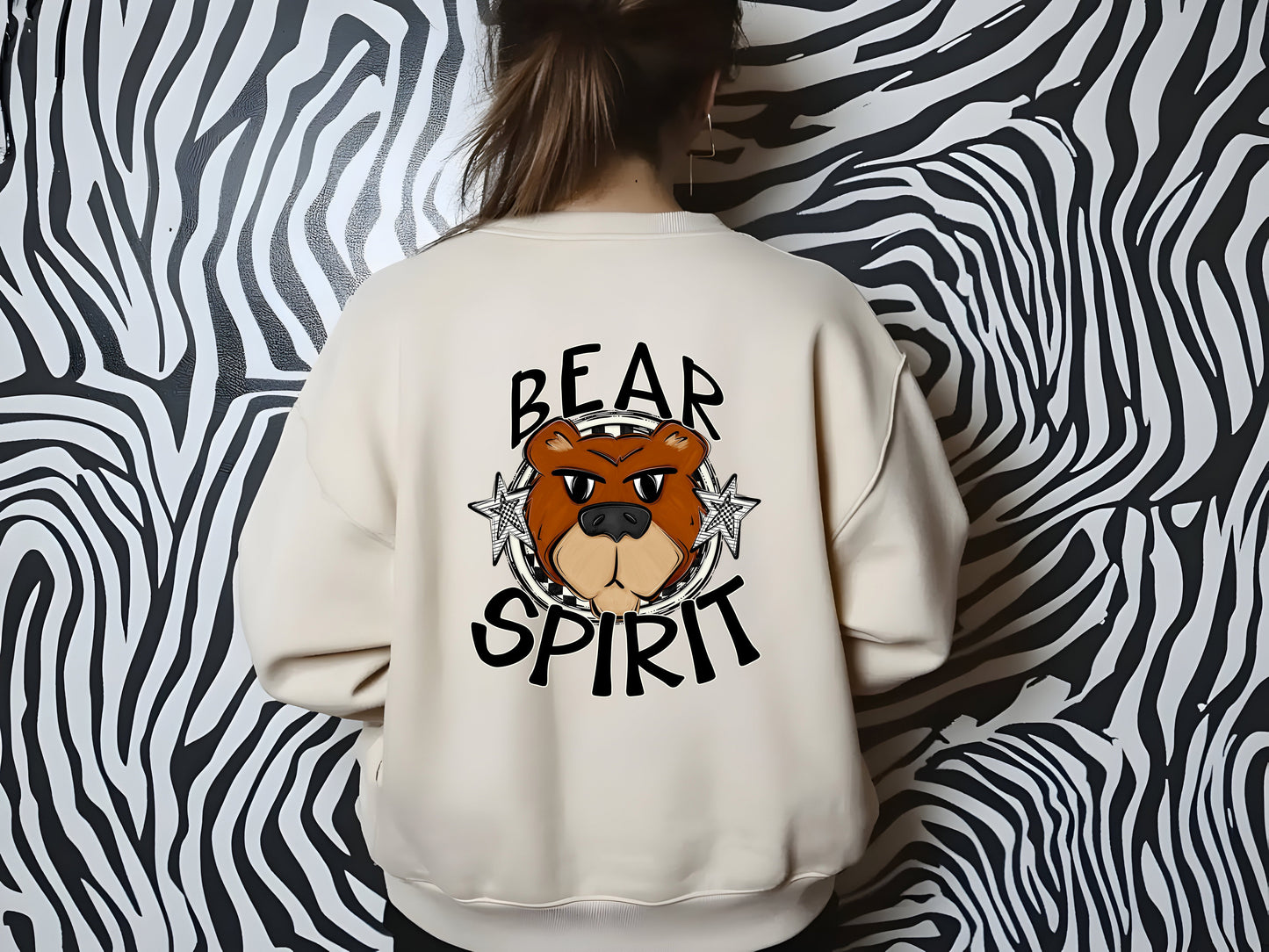 BEAR MASCOT SPIRIT CHECKER CIRCLE SAG DTF Transfer