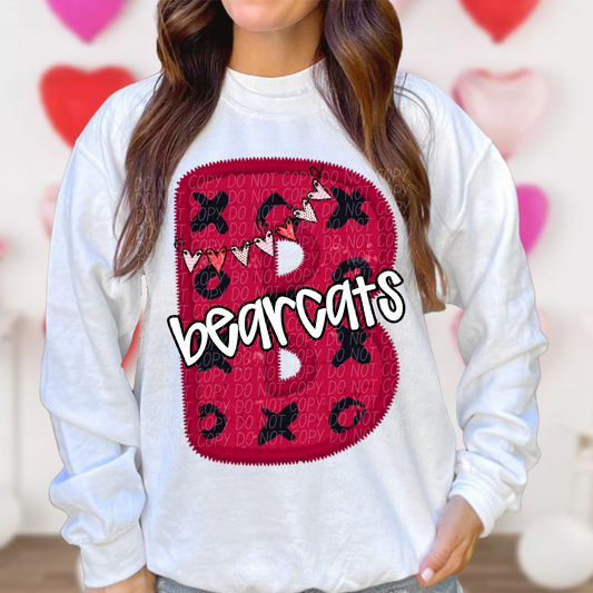 Bearcats Valentine School Spirit DTF Transfer
