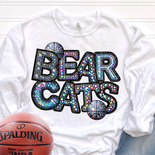 Bearcats Rhinestone Basketball Mascot DTF Transfer