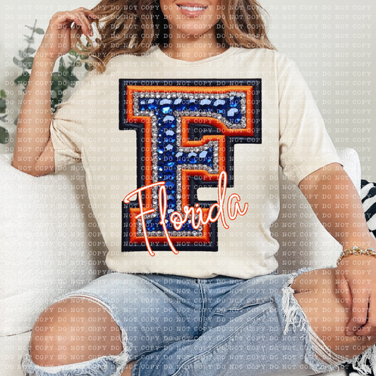 Florida Bejeweled State DTF Transfer