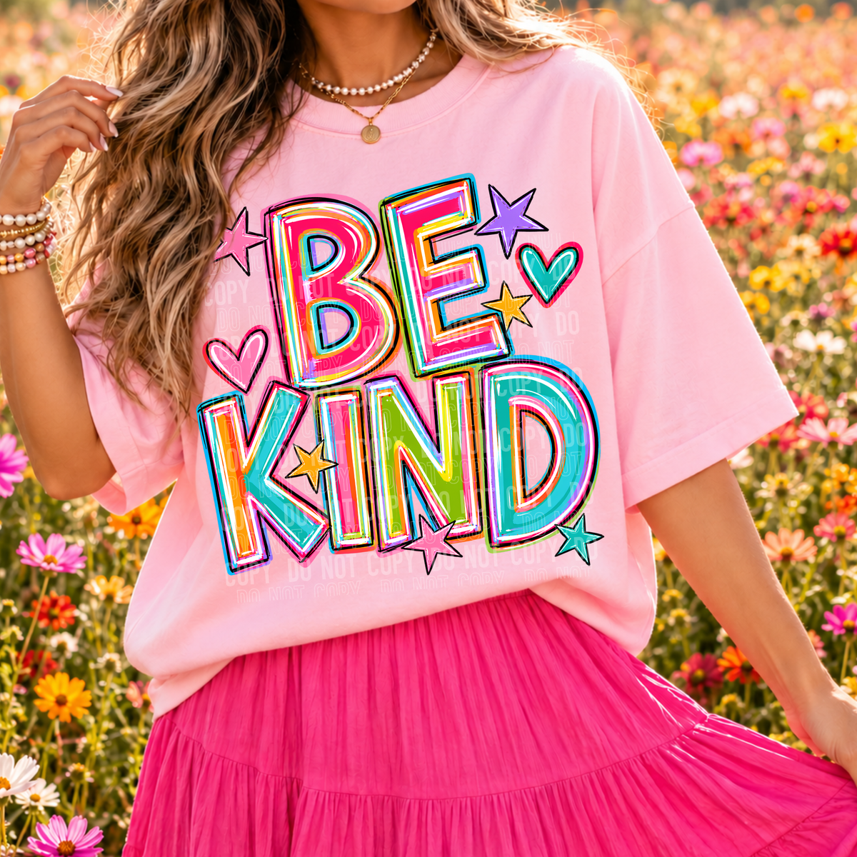 Be Kind Colorful Stars DTF Transfer