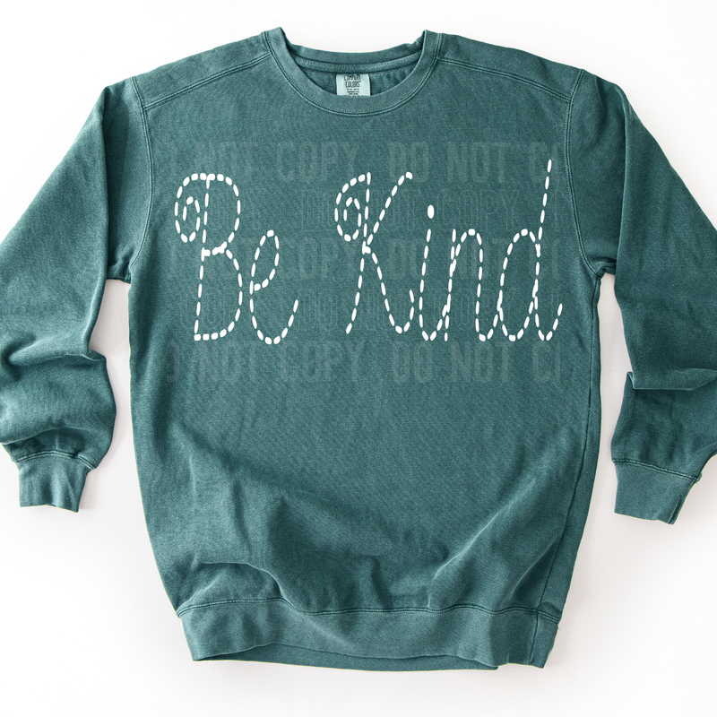 Be Kind White Stitch DTF Transfer