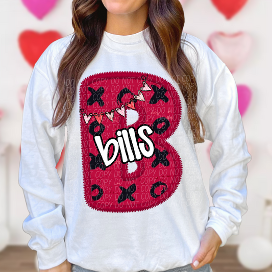 Bills Valentine School Spirit DTF Transfer