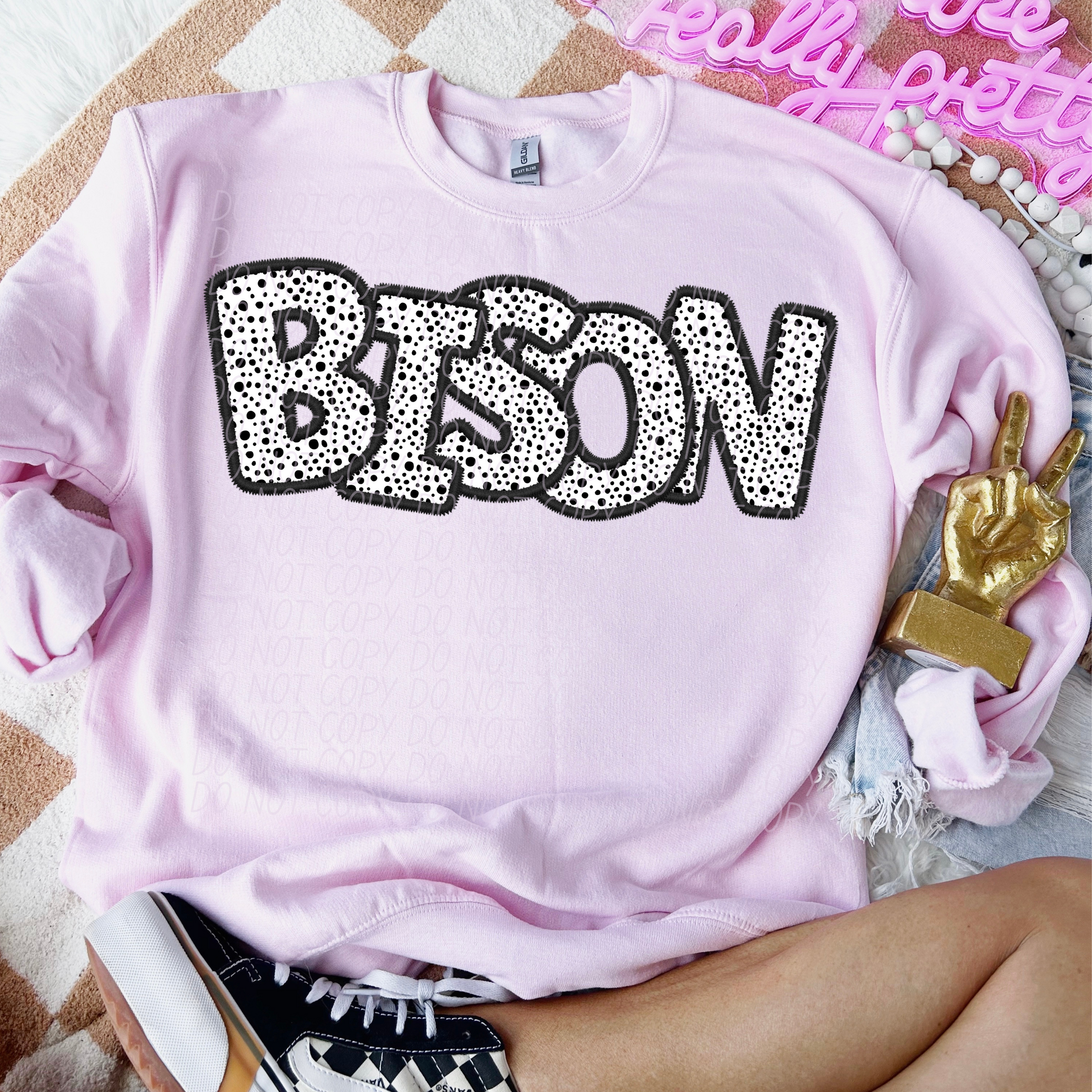 Bison Polkadot Mascot DTF Transfer