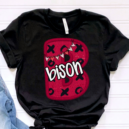 Bison Valentine School Spirit DTF Transfer