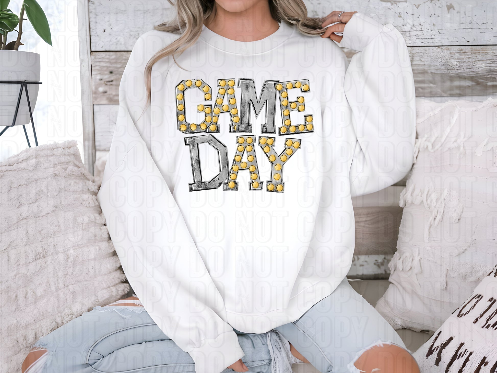 Black Game Day Marquee DTF Transfer