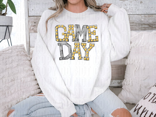 Black Game Day Marquee DTF Transfer