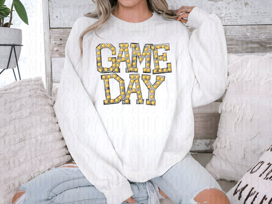 Black Game Day Marquee 2 DTF Transfer