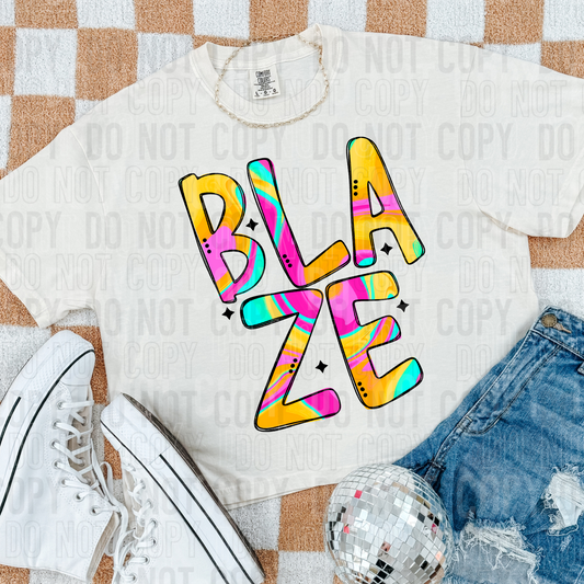 Blaze Colorful Mascot DTF Transfer