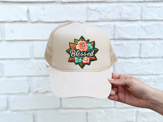 Blessed Floral Hat Patch DTF Transfer