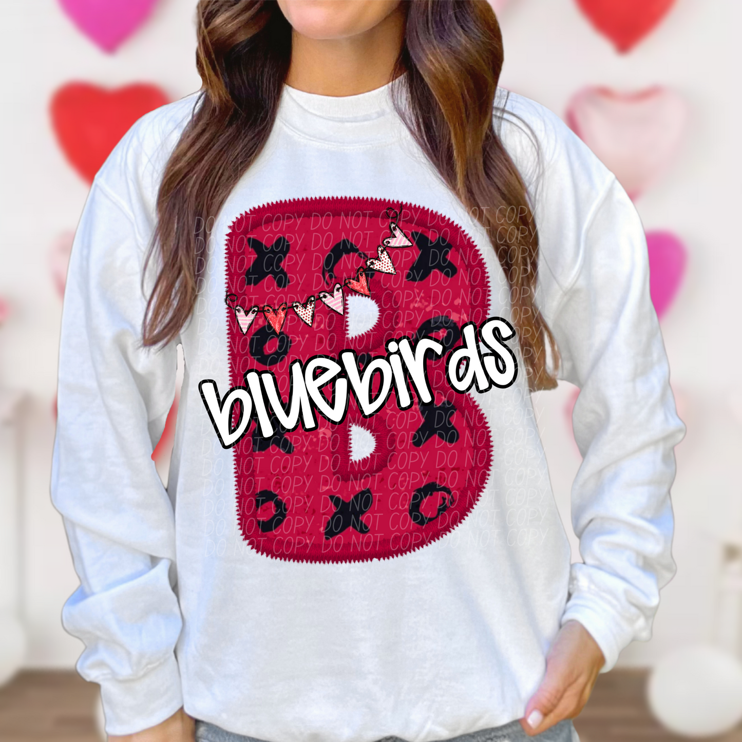 Blue Birds Valentine School Spirit DTF Transfer