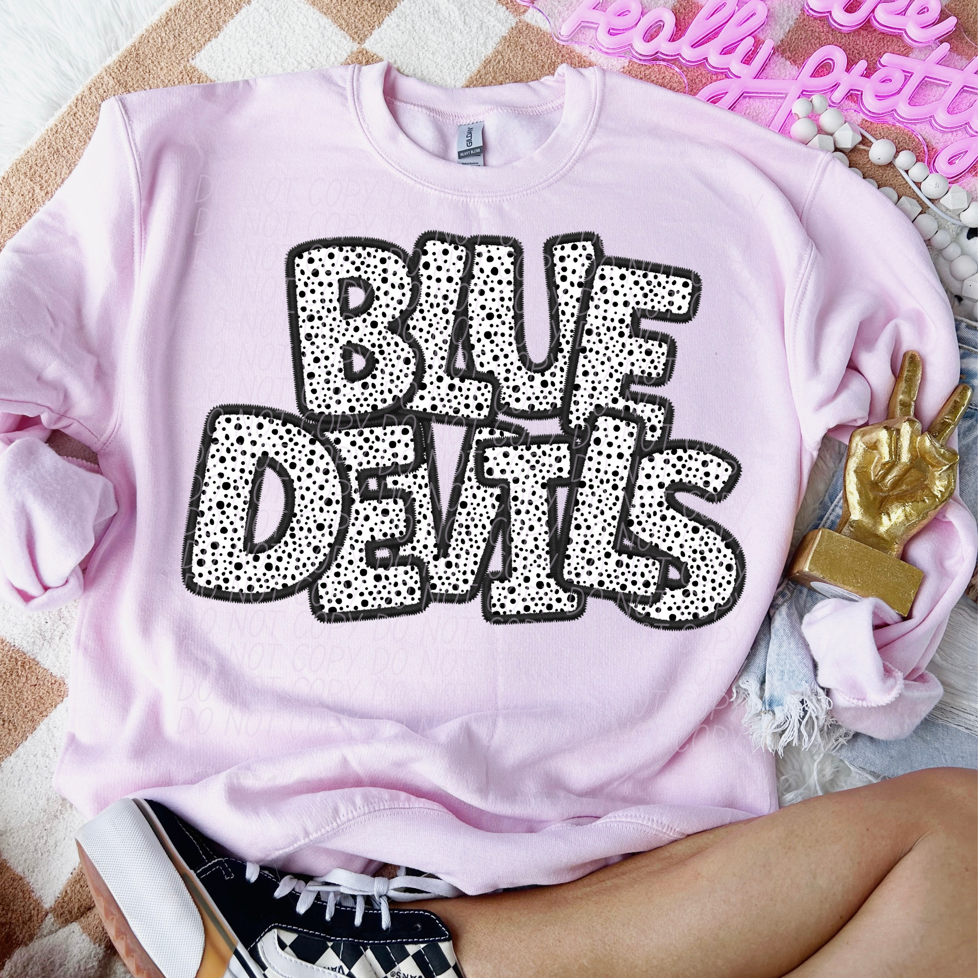 Blue Devils Polkadot Mascot DTF Transfer