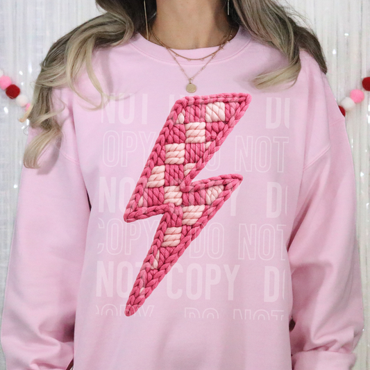 Lightning Bolt Yarn Faux DTF Transfer