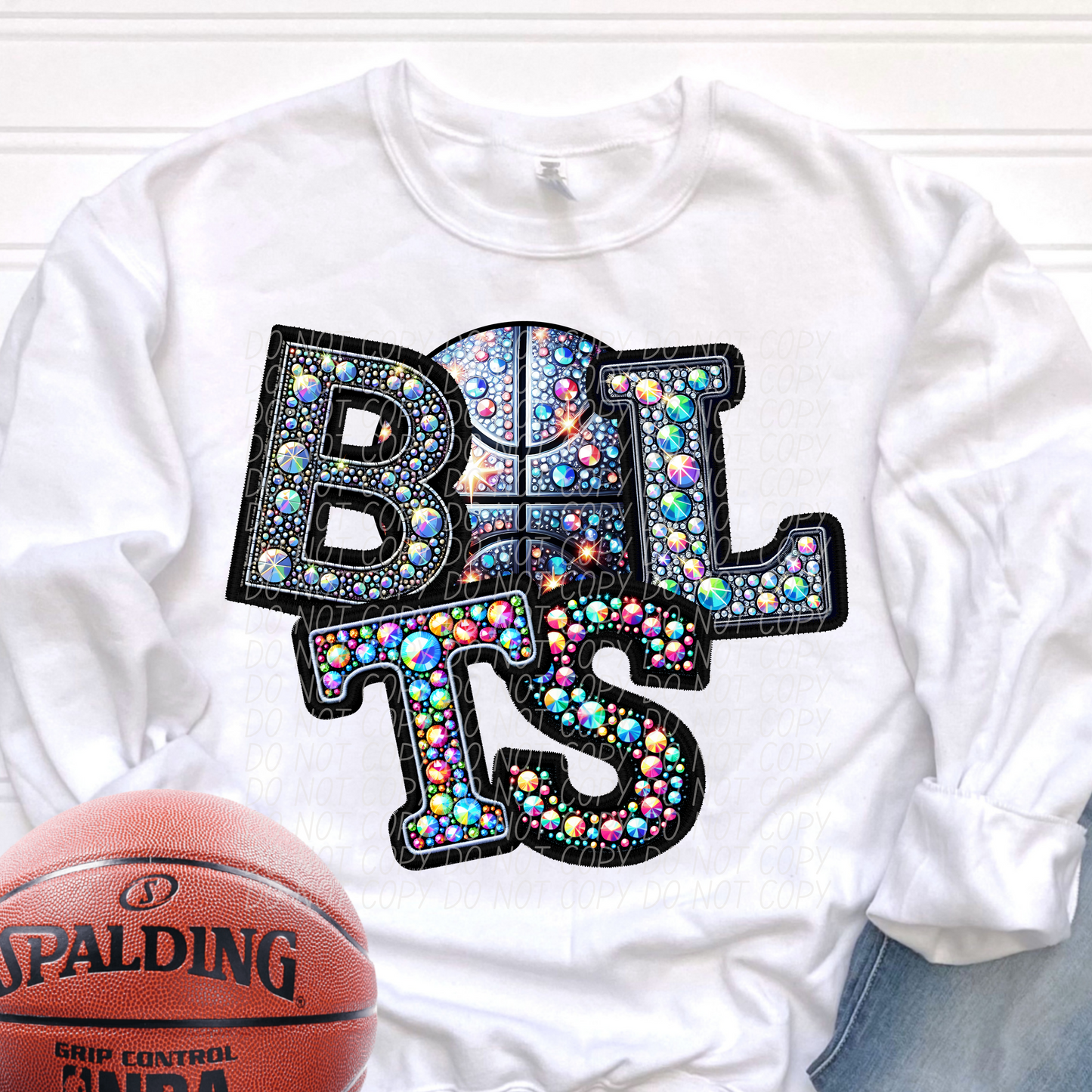 Bolts Rhinestone Basketball Mascot DTF Transfer