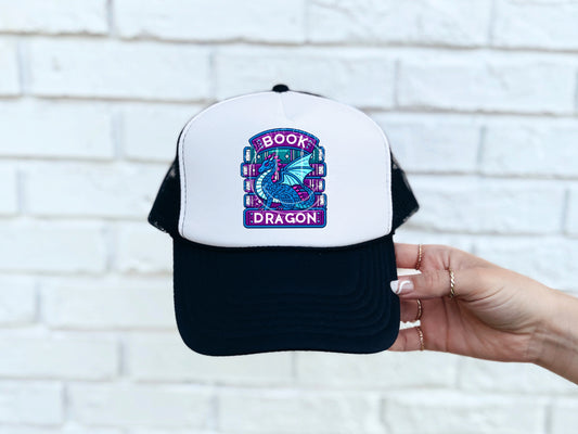 Book Dragon Purple Hat Patch DTF Transfer