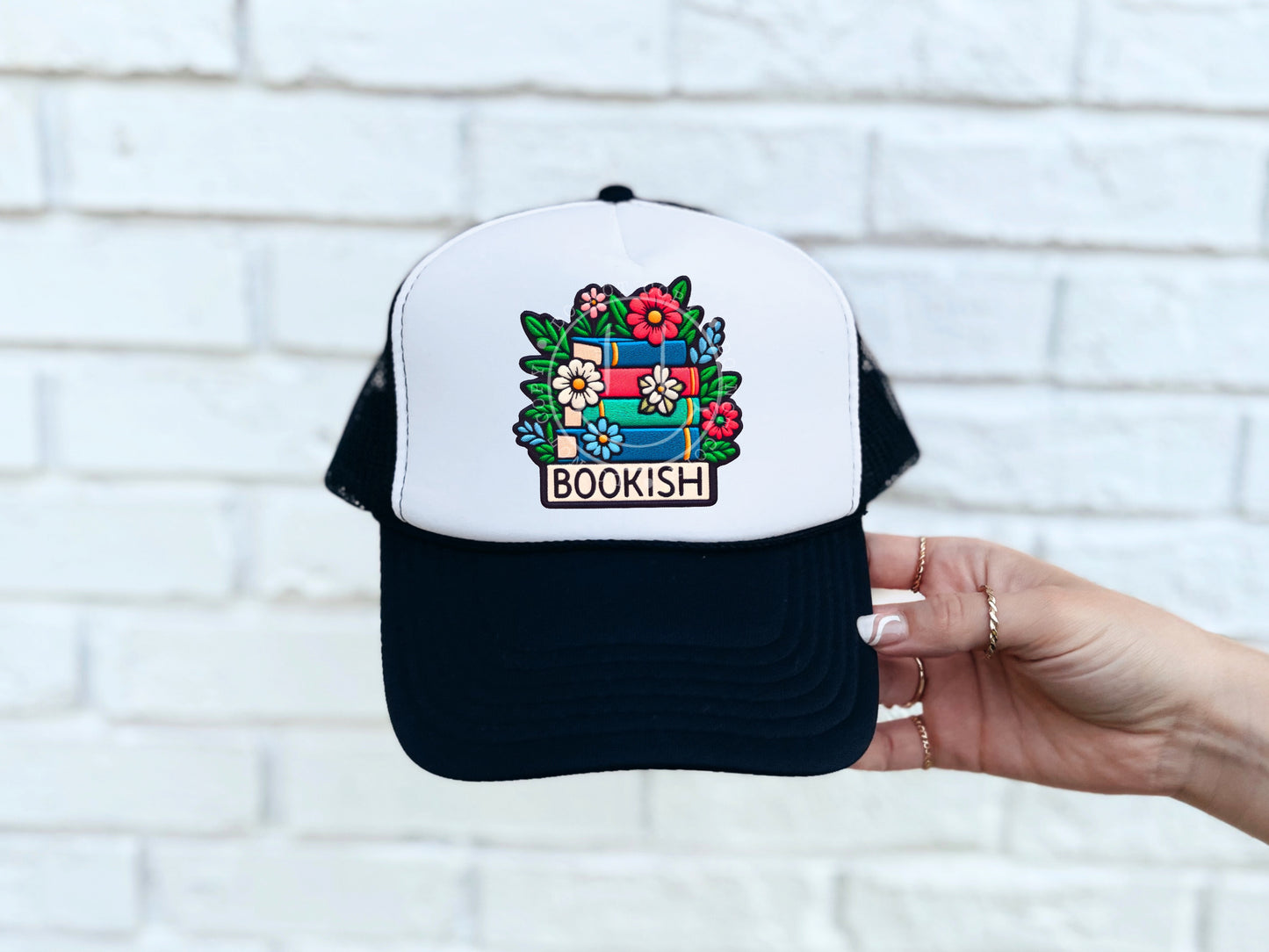 Bookish Floral Hat Patch DTF Transfer