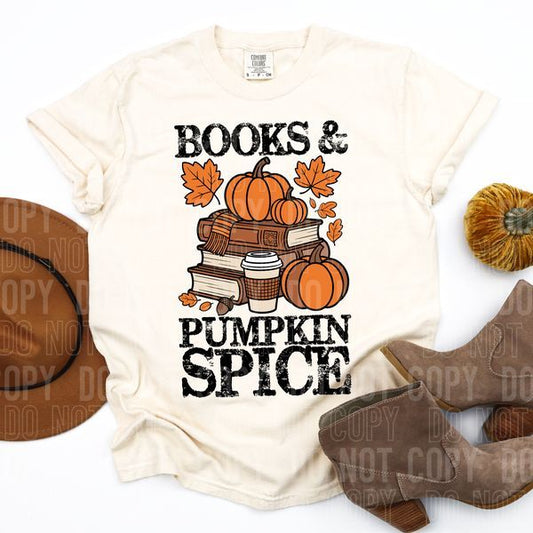 Books & Pumpkin Spice DTF Transfer