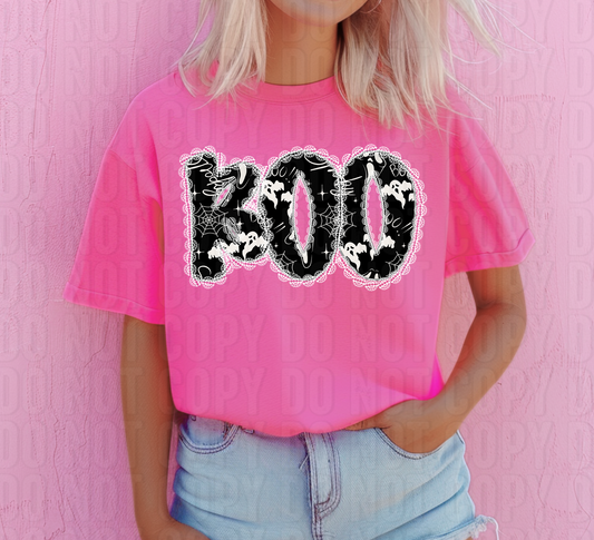 Boo With Ghosts And Lace DTF Transfer