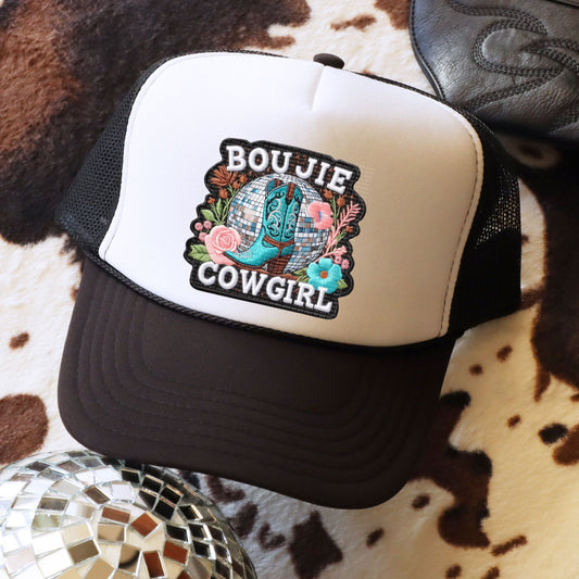 Boujie Cowgirl Hat Patch DTF Transfer