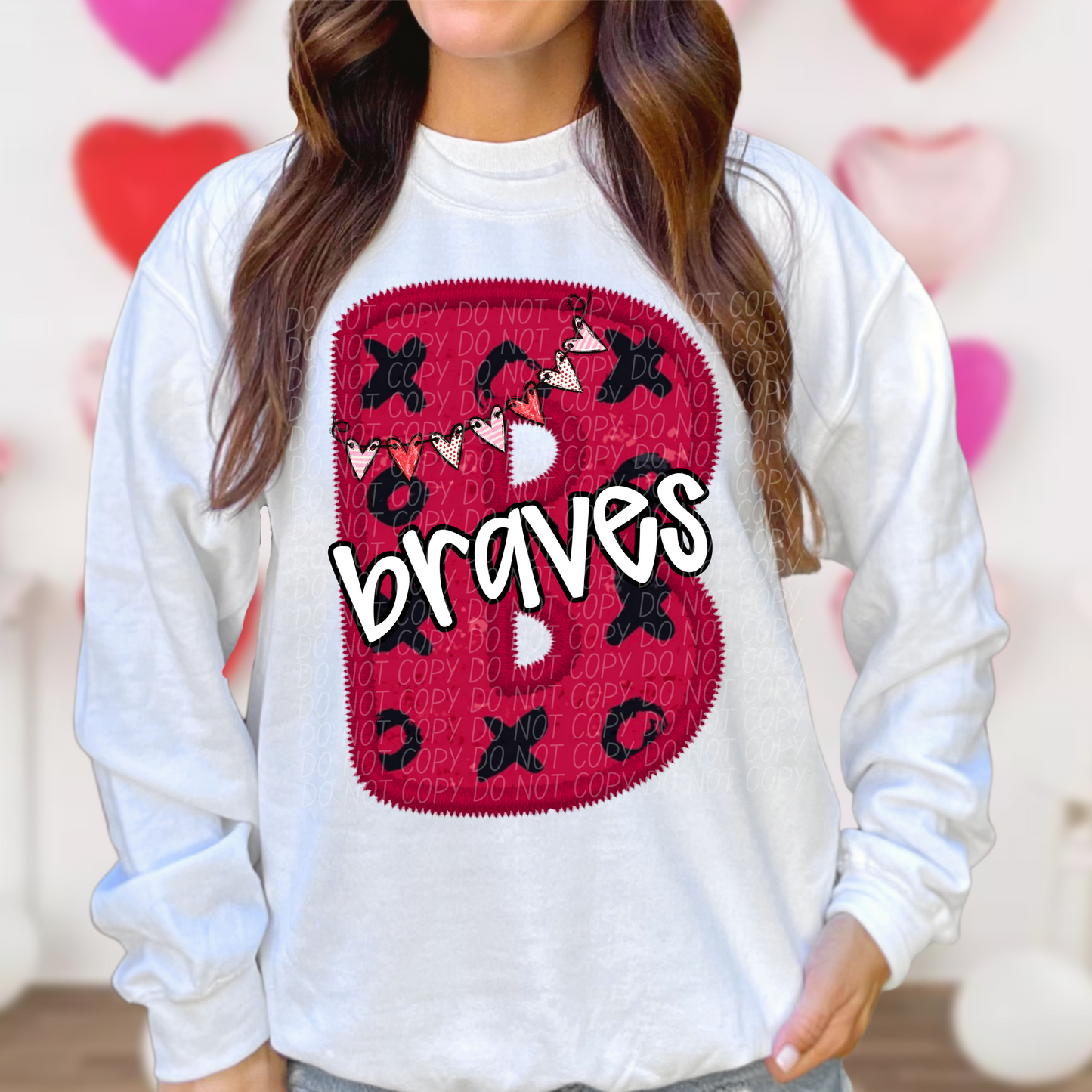 Braves Valentine School Spirit DTF Transfer