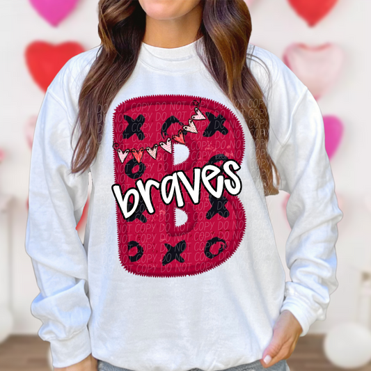 Braves Valentine School Spirit DTF Transfer
