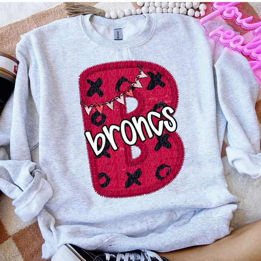 Broncos Valentine School Spirit DTF Transfer