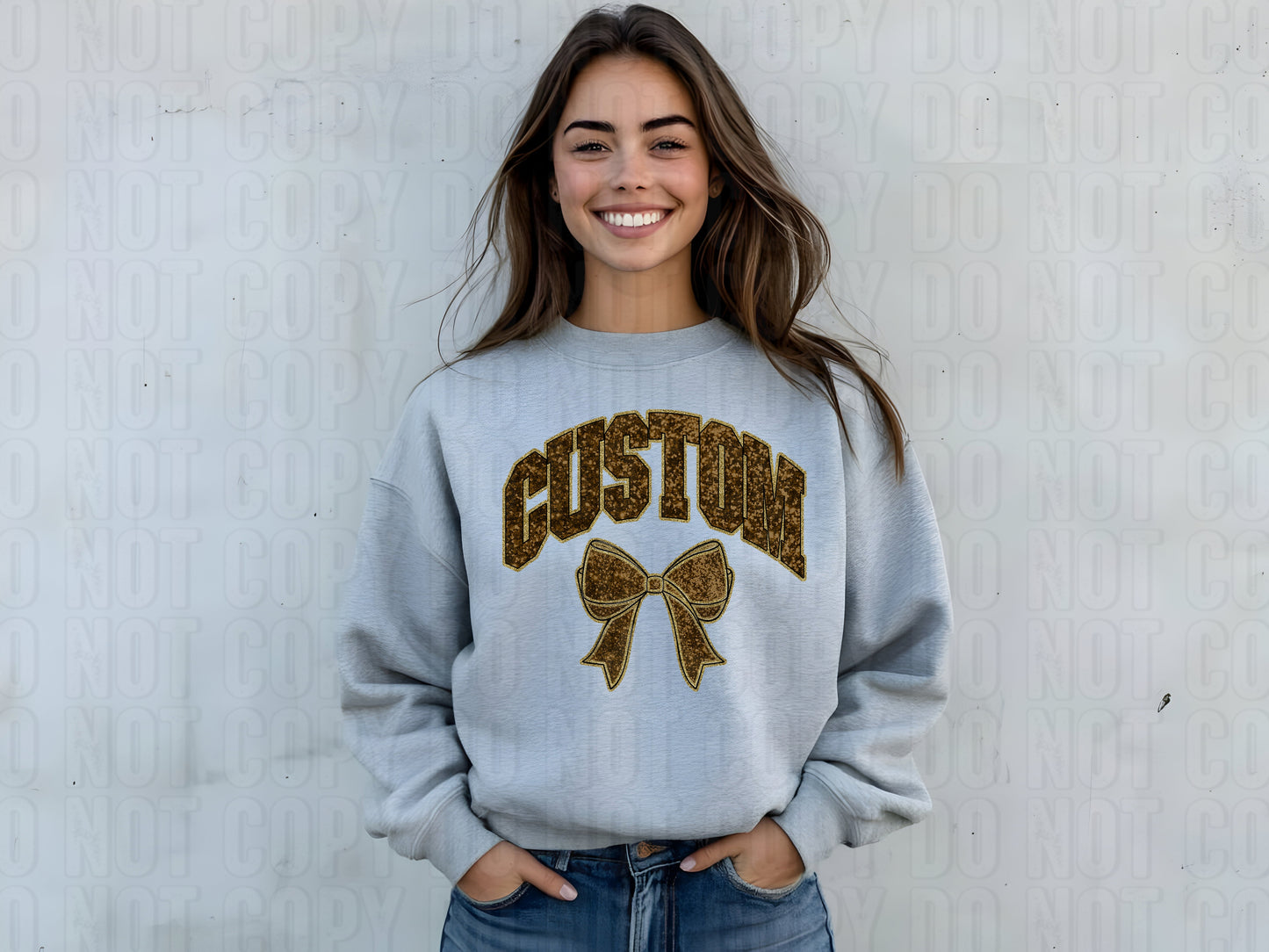 College Glitter Mascot Custom Name DTF Transfer