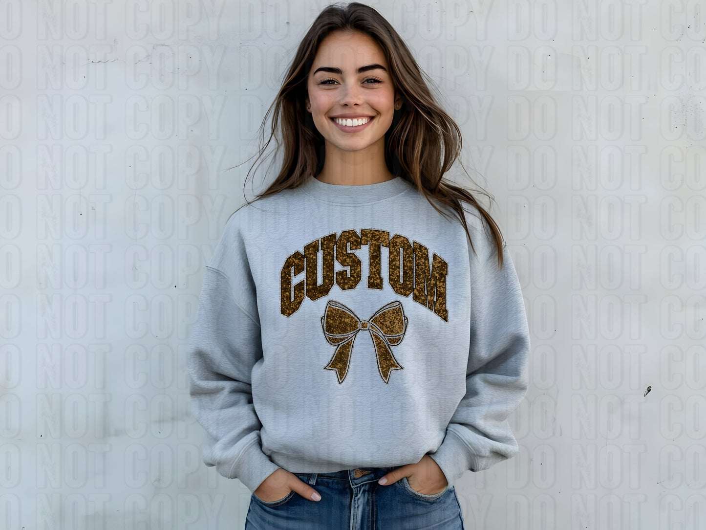 College Glitter Mascot Custom Name DTF Transfer