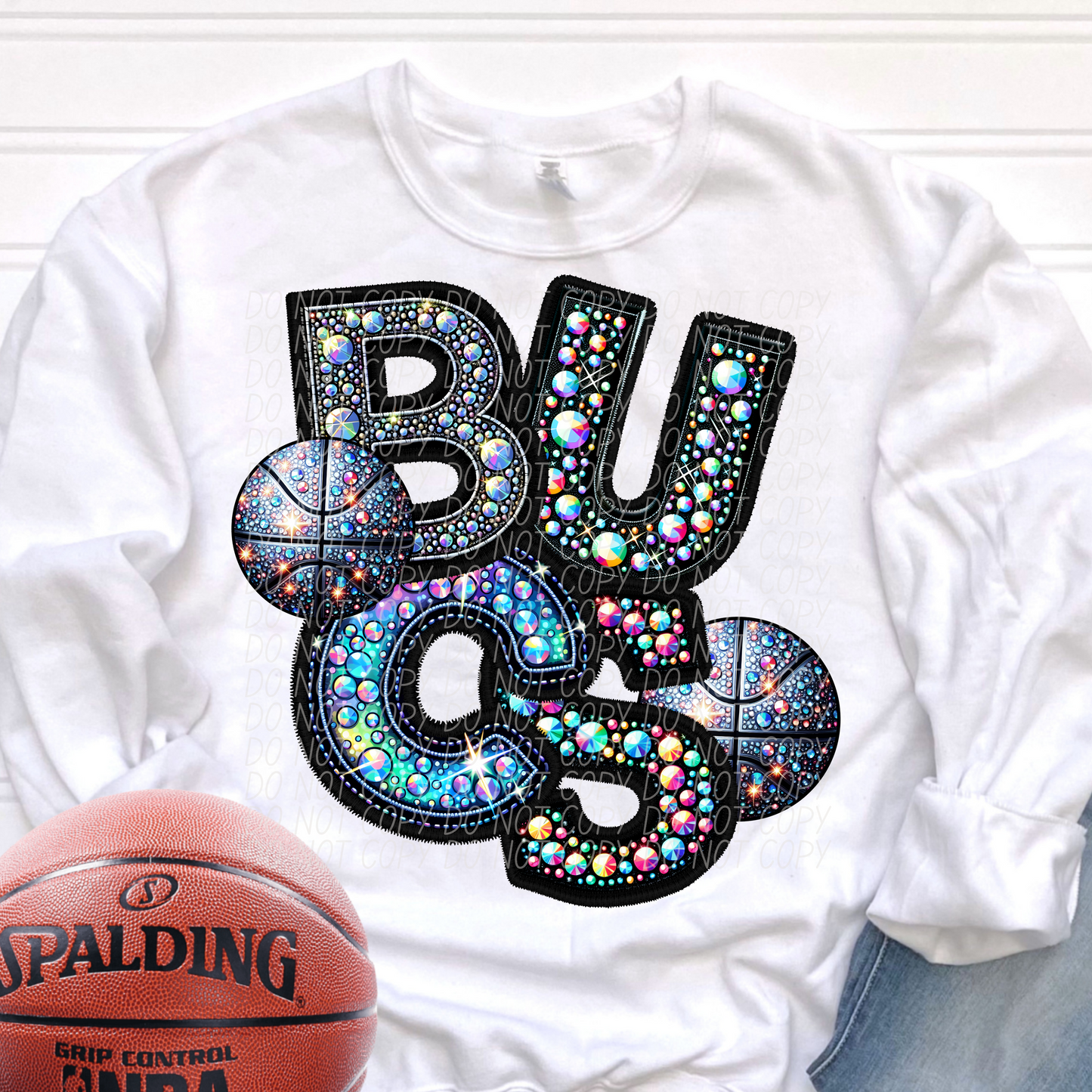 Bucs Rhinestone Basketball Mascot DTF Transfer